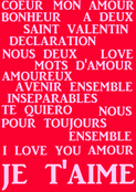 D&eacute;claration d'amour multilingue pour la Saint Valentin